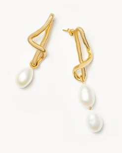 Molten Baroque Pearl Mismatch Drop Earrings