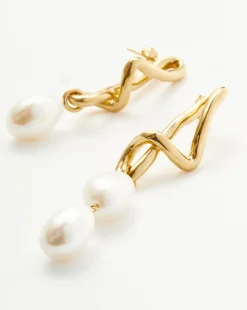 Molten Baroque Pearl Mismatch Drop Earrings