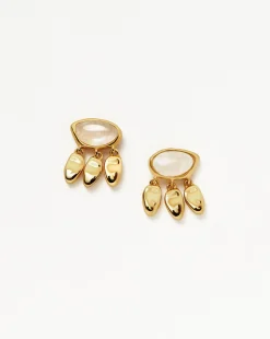Molten Gemstone Charm Stud Earrings