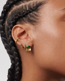 Molten Gemstone Charm Stud Earrings
