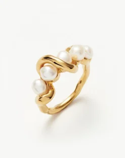 Molten Pearl Twisted Stacking Ring