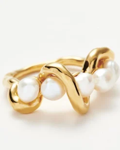 Molten Pearl Twisted Stacking Ring