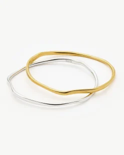 Molten Ripple Bangle Bracelet Set