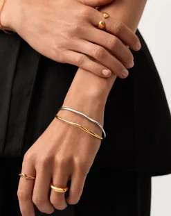 Molten Ripple Bangle Bracelet Set