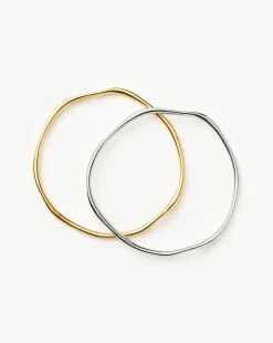 Molten Ripple Bangle Bracelet Set