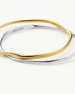 Molten Ripple Bangle Bracelet Set