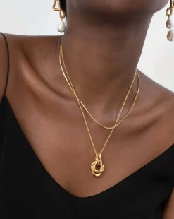 Molten Twisted Double Pendant Necklace