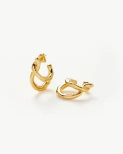 Molten Twisted Small Double Hoop Earrings