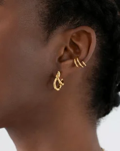 Molten Twisted Small Double Hoop Earrings