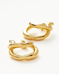 Molten Twisted Small Double Hoop Earrings