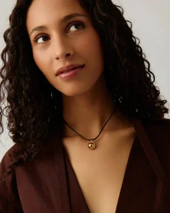 Orb Gemstone Pendant Cord Necklace