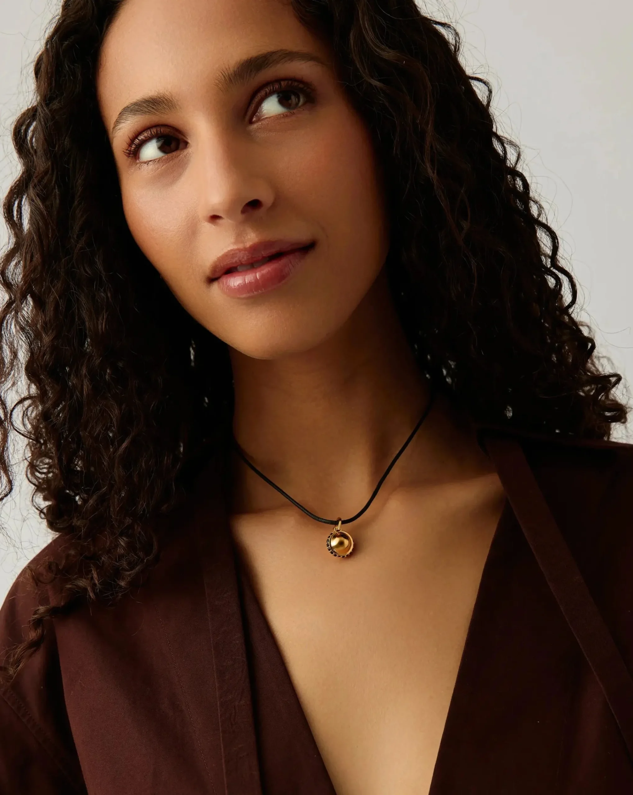 Orb Gemstone Pendant Cord Necklace