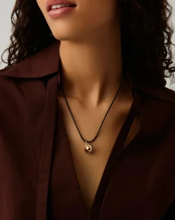 Orb Gemstone Pendant Cord Necklace