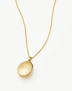 Oval Locket Pendant Necklace