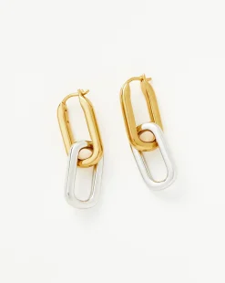 Ovate Double Link Hoop Earrings