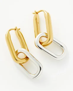 Ovate Double Link Hoop Earrings