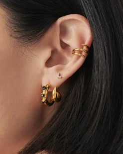 Pave Initial Single Stud Earring - Initial L