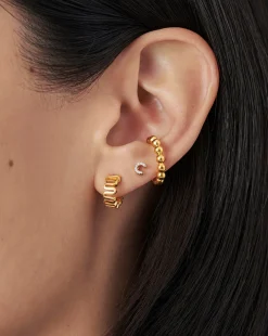 Pave Initial Single Stud Earring - Initial C