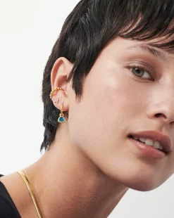 Pave Initial Single Stud Earring - Initial A