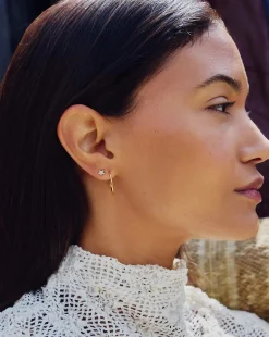 Pave Star Moon Stud Earrings