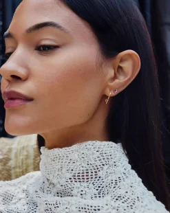 Pave Star Moon Stud Earrings
