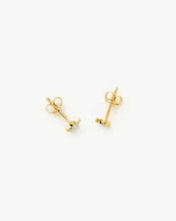 Pave Star Moon Stud Earrings