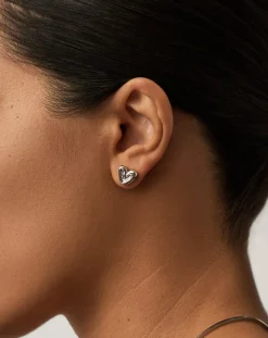 Puffy Heart Mini Stud Earrings