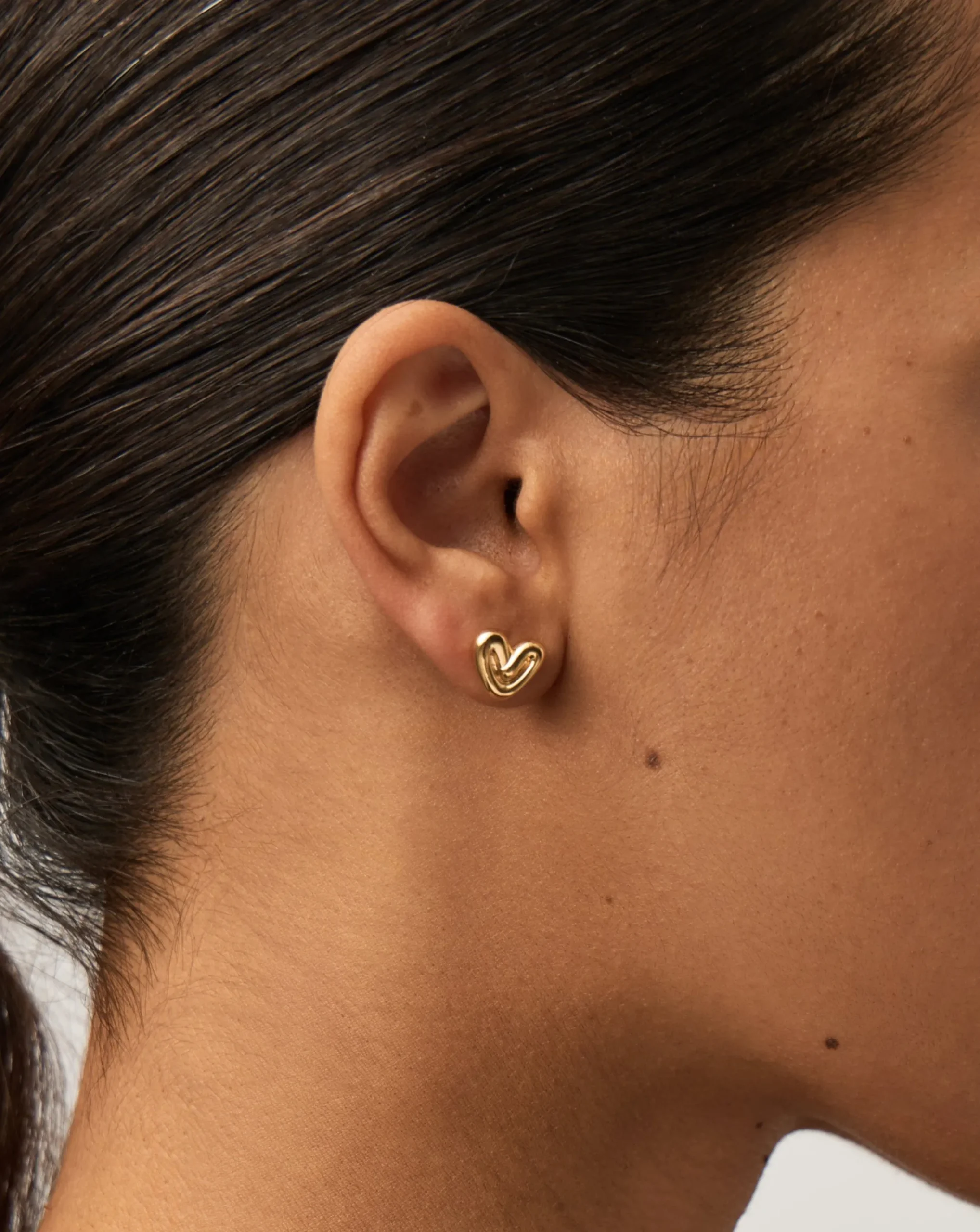 Puffy Heart Mini Stud Earrings