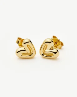 Puffy Heart Mini Stud Earrings