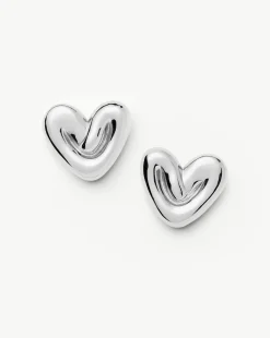 Puffy Heart Oversized Stud Earrings
