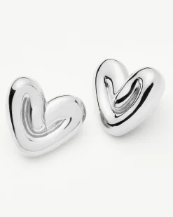 Puffy Heart Oversized Stud Earrings