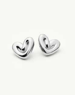 Puffy Heart Oversized Stud Earrings