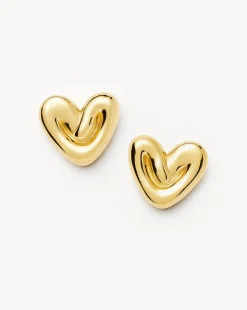 Puffy Heart Oversized Stud Earrings