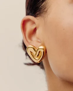 Puffy Heart Oversized Stud Earrings