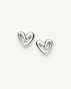 Puffy Heart Stud Earrings