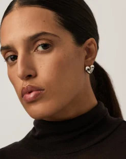 Puffy Heart Stud Earrings