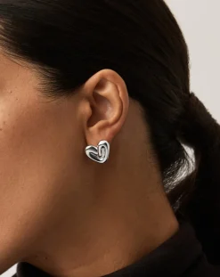 Puffy Heart Stud Earrings