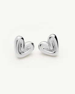 Puffy Heart Stud Earrings
