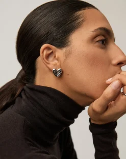 Puffy Heart Stud Earrings