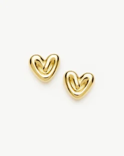 Puffy Heart Stud Earrings