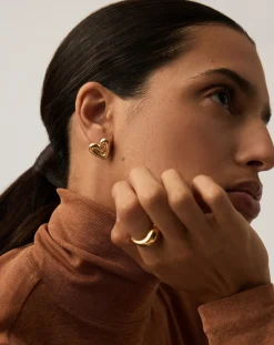 Puffy Heart Stud Earrings