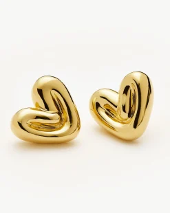 Puffy Heart Stud Earrings