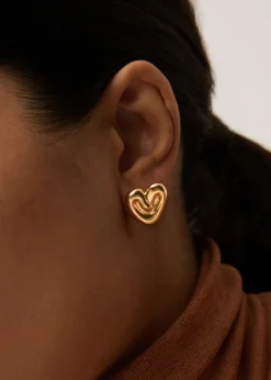 Puffy Heart Stud Earrings