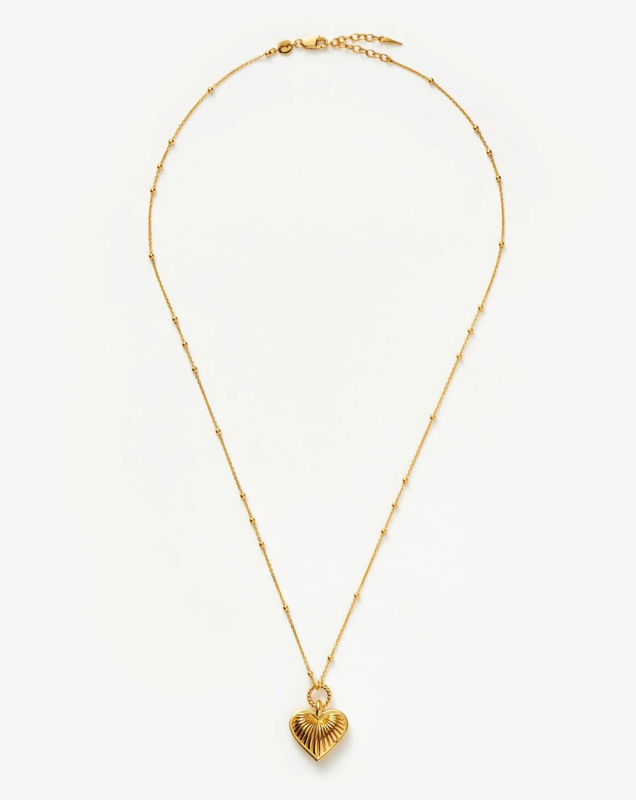 Ridge Heart Charm Pendant Necklace