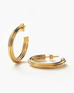 Ridge Medium Hoop Earrings