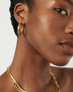 Ridge Medium Hoop Earrings