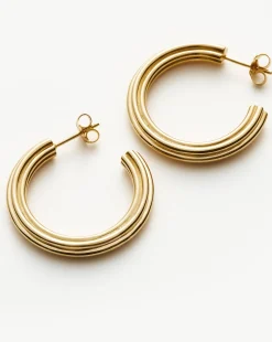 Ridge Medium Hoop Earrings