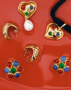 Rouje Frankie Heart Gemstone Velvet Necklace