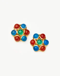 Rouje Josie Gemstone Oversized Stud Earrings