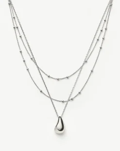Savi Droplet Pendant & Double Necklace Set
